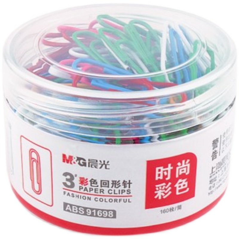 别针/回形针/大头针 晨光/M&G ABS91698 回形针 回形 多色 1盒 160枚/盒