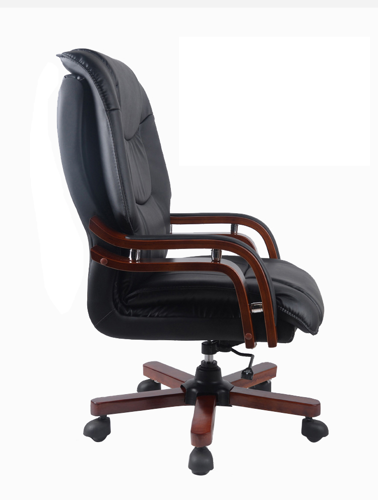 办公椅 中伟/ZHONGWEI  固定扶手 皮质 黑色 800以上
