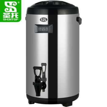 圣托（Shentop）12L奶茶保温桶 带温度显示 快餐店不锈钢带龙头冷热桶 商用数显豆浆保温桶 DBD05