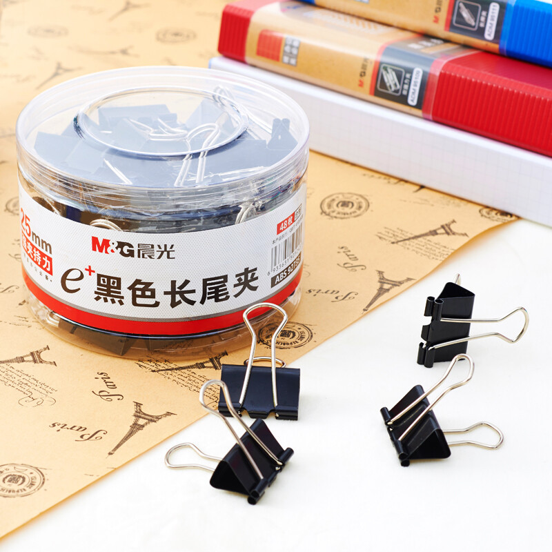 长尾夹/白钢夹/票夹 晨光/M&G ABS92735 25 黑色 48 1