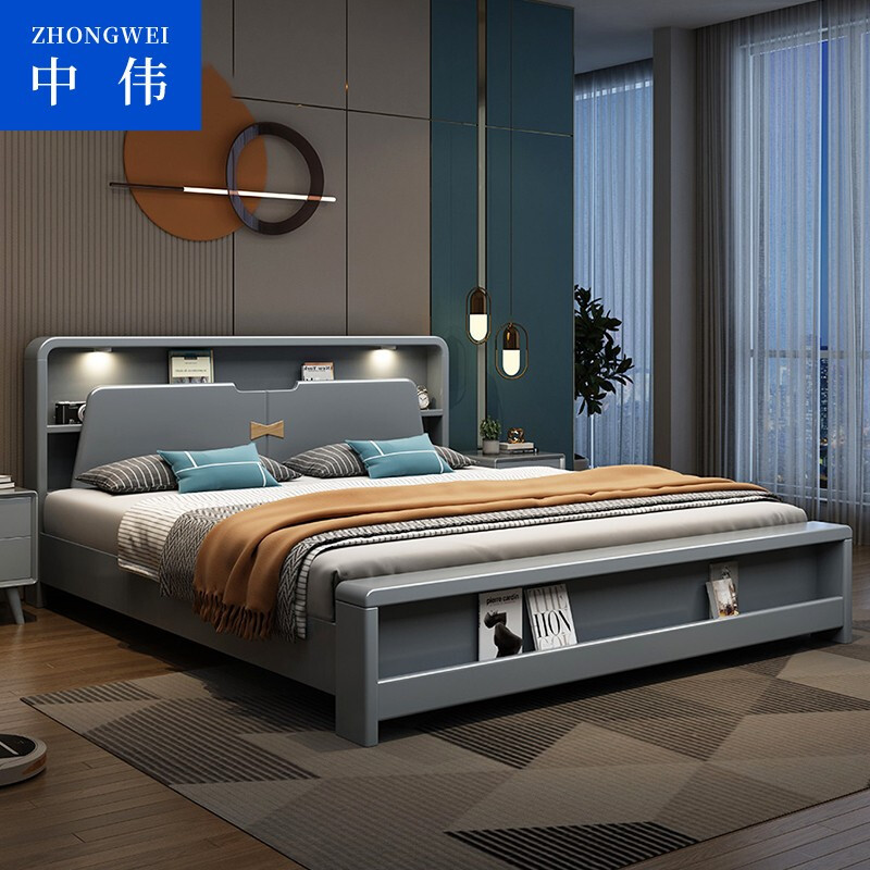 钢木床类 中伟/ZHONGWEI SMC-32 双人 单层 蓝色