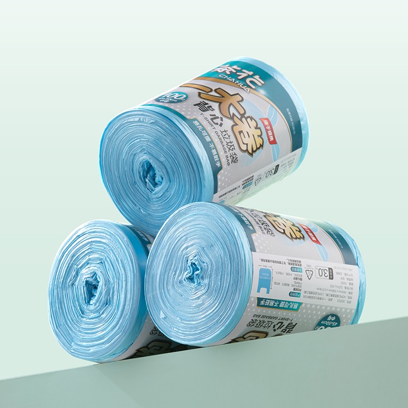 垃圾袋 茶花/CHAHUA 302003 兔耳式 100只 蓝色