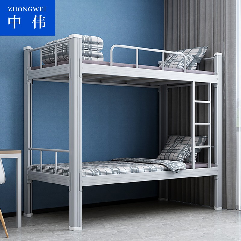 钢木床类 中伟/ZHONGWEI scc077 双人 双层 灰白色