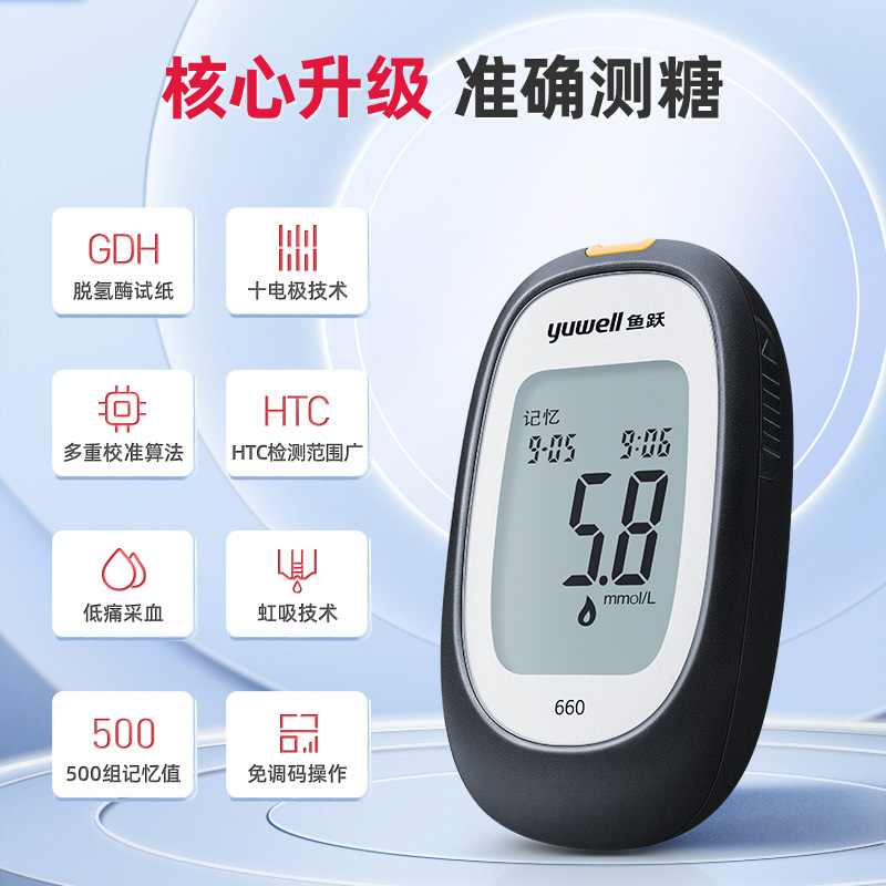血糖仪 鱼跃/YUWELL 660 指尖血检测 全自动免调码