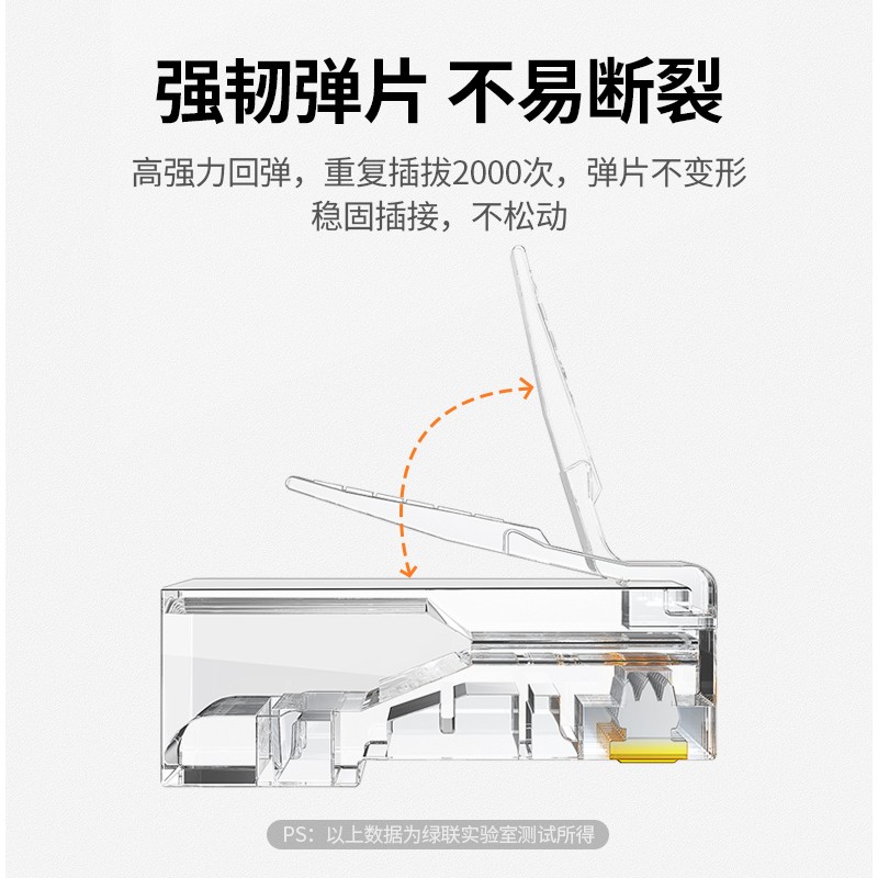 水晶头 绿联/UGREEN NW110 RJ45 非屏蔽 常规pvc 100