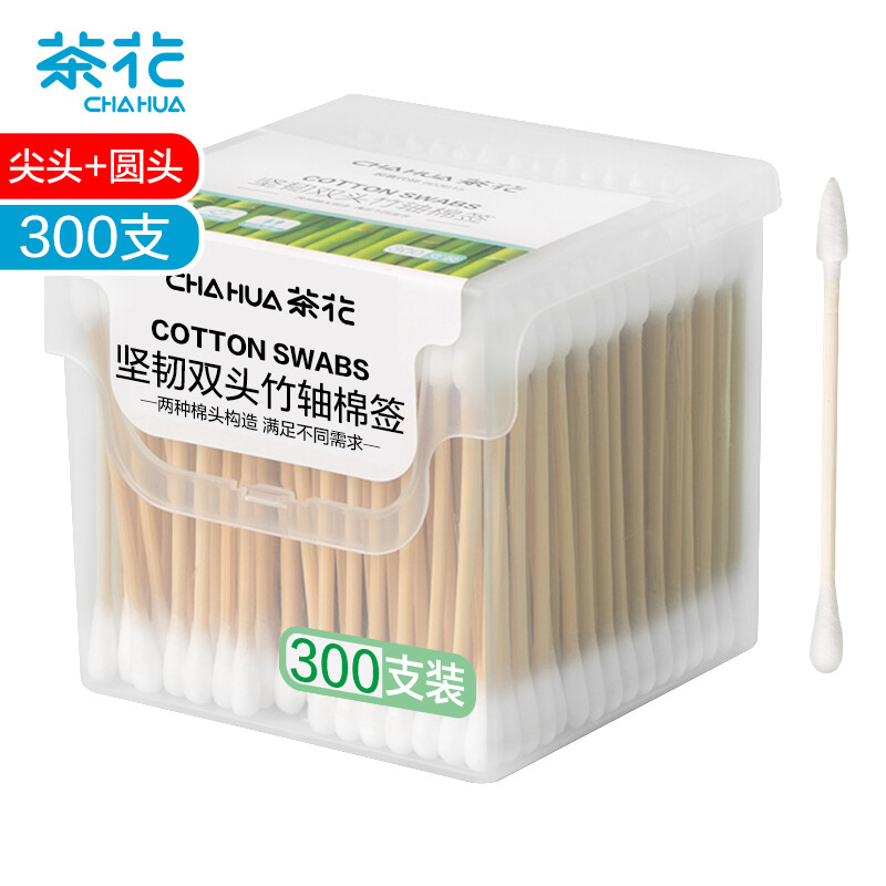 棉签/棉棒/棉包 茶花/CHAHUA 310001 双头 300支 白色