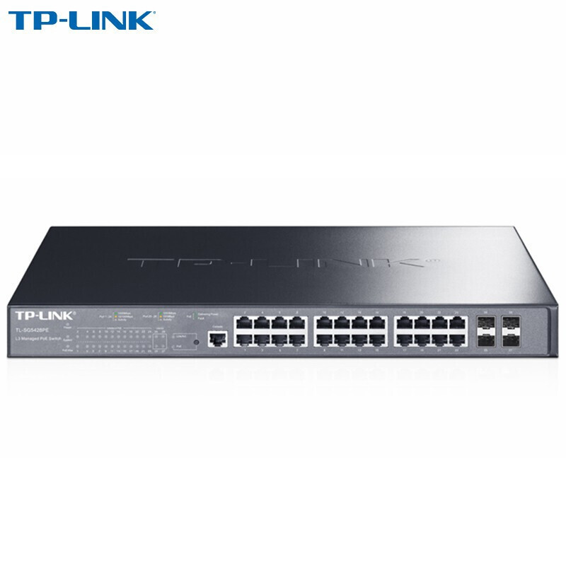 交换设备 普联/TP-LINK TL-SG5428PE 光+电口 以太网 28