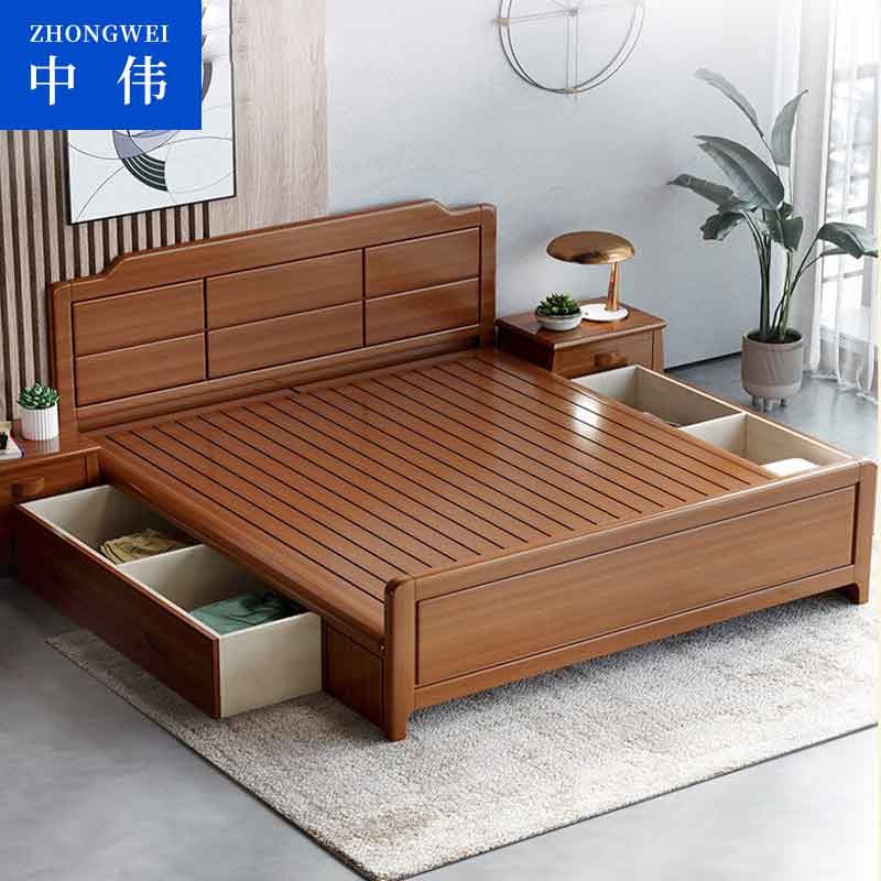 钢木床类 中伟/ZHONGWEI 100027468595 双人 单层 胡桃色
