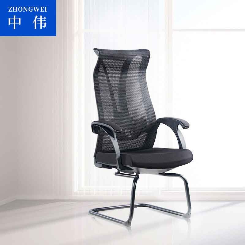 办公椅 中伟/ZHONGWEI  固定扶手 网布 黑色 125（不含）-800（不含）