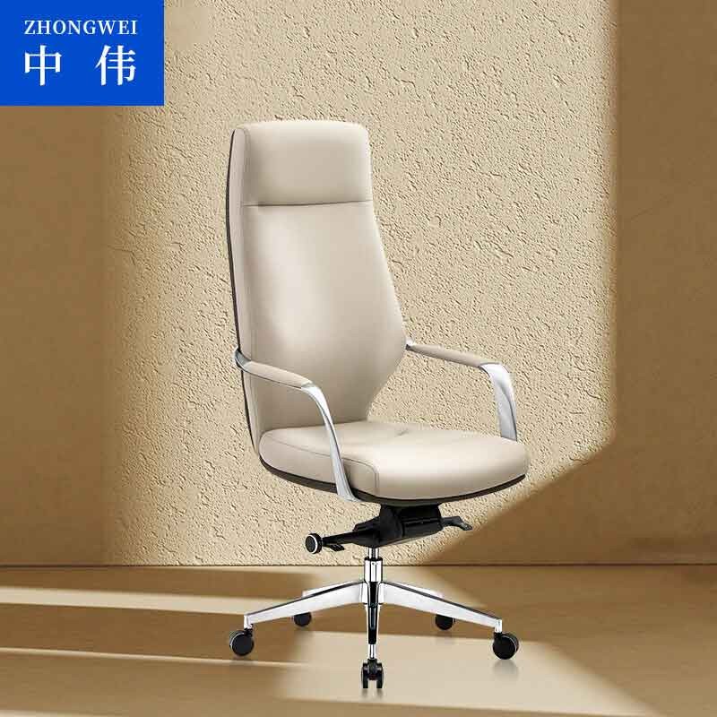 办公椅 中伟/ZHONGWEI  固定扶手 皮质 灰色 125（不含）-800（不含）