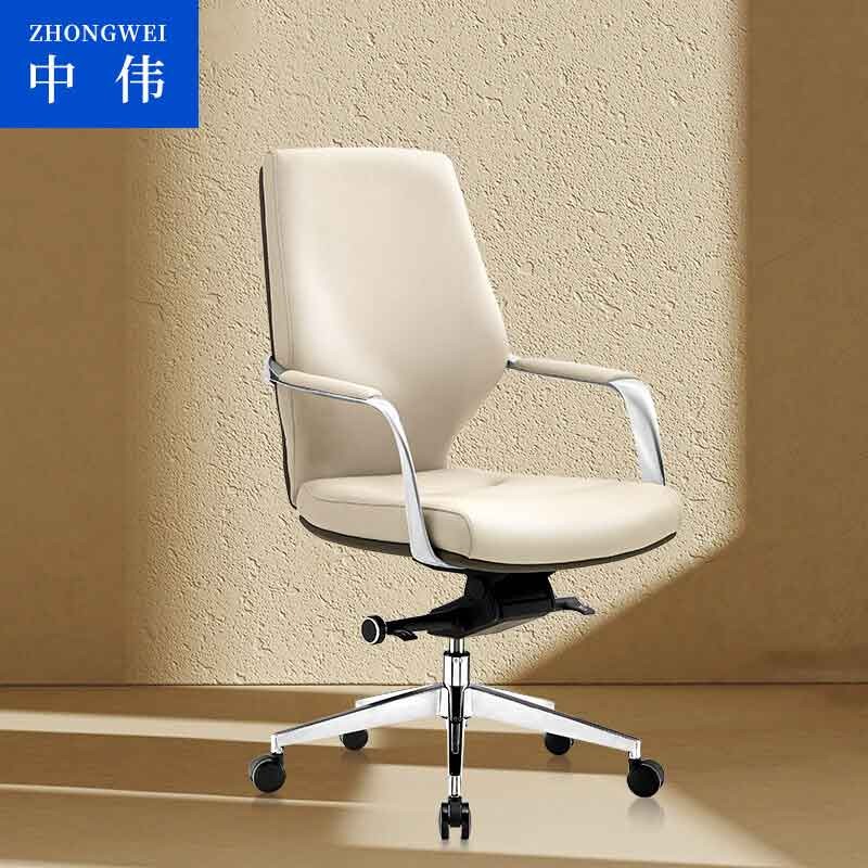 办公椅 中伟/ZHONGWEI  固定扶手 皮质 灰色 125（不含）-800（不含）