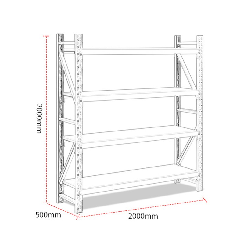 货架 中伟/ZHONGWEI ZW-01 四层 冷轧钢 灰白色