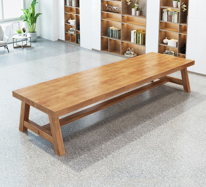 办公桌 中伟/ZHONGWEI  实木 木色 8人