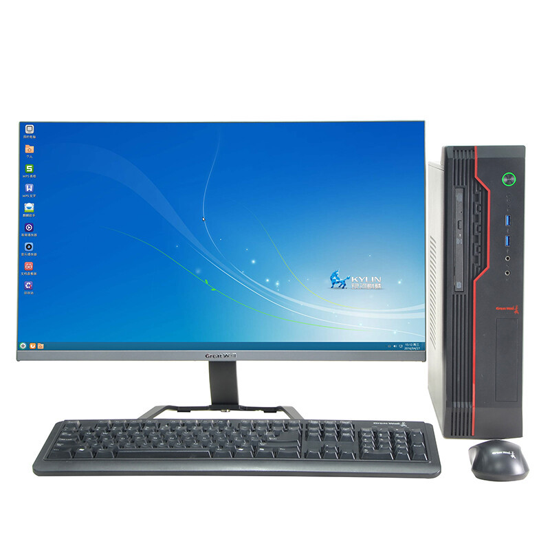 台式计算机 长城/Great Wall TD120A2+N24188 飞腾 D2000 总内存16GB 内存1条 机械1TB 固态256GB 独立显卡 2G 23.8英寸 麒麟  1年