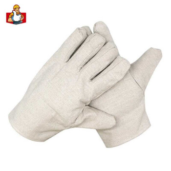 盛港(SHENGGANG) 双层帆布手套耐磨抗撕裂劳保手套机械防护工作手套F-1（10付）