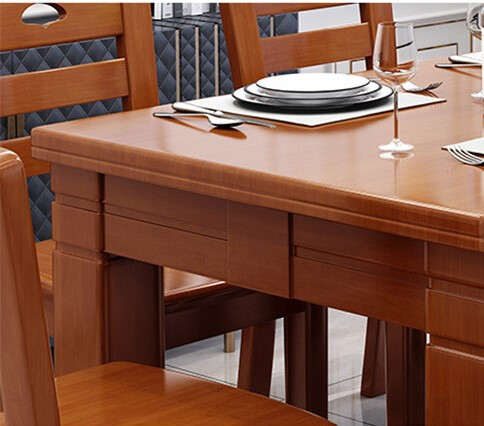 餐桌 中伟/ZHONGWEI  方形 实木 6人-10人 6把 简约