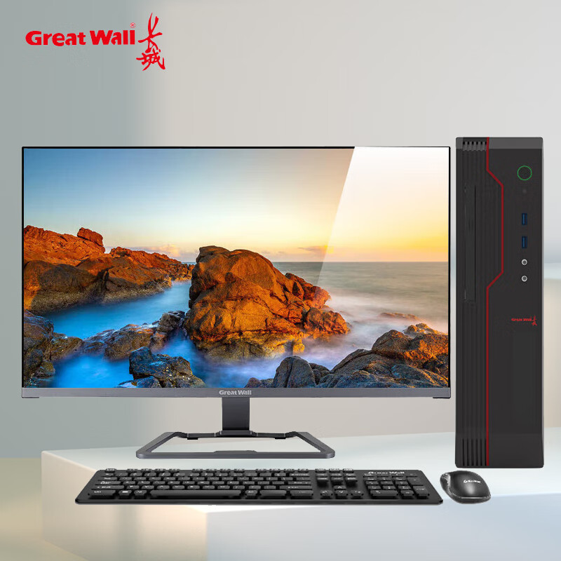 台式计算机 长城/Great Wall TD120A2 飞腾 D2000 总内存8GB 内存1条 机械 固态256GB 独立显卡 1G 23.8英寸 银河麒麟 V10  3年