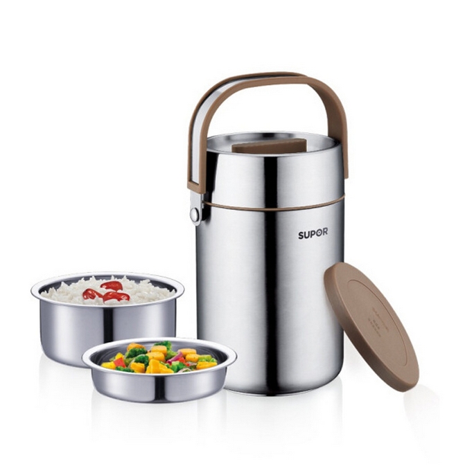 饭盒/保温桶/保温提锅 苏泊尔/SUPOR KF20F1 3层 2L 不锈钢 银色
