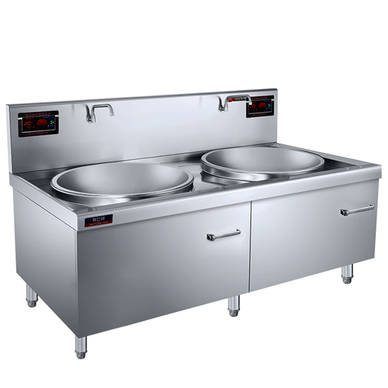 脉巴赫 商用电磁炉双头大炒锅酒店学校食堂电磁灶商用20KW*2 工程款【一价无忧】