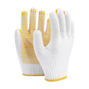 帮手仕 线手套劳保 点胶加厚防滑耐磨 工地干活防护劳工棉线劳保用品 点胶10双