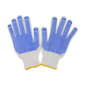 盛港涤纶+棉+PVC点胶更防滑耐磨手指加密舒适透气佩戴贴合物流机械车间建筑工地劳保手套均码20双