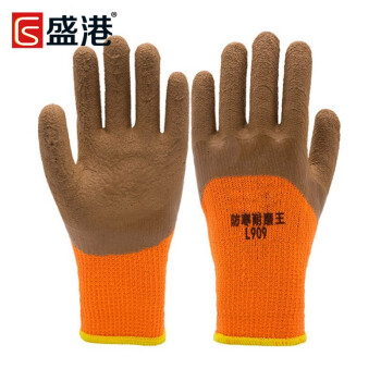 盛港（SHENGGANG）劳保手套加绒加厚带胶线手套劳保棉线耐磨纱手套工地作业L909（10付）