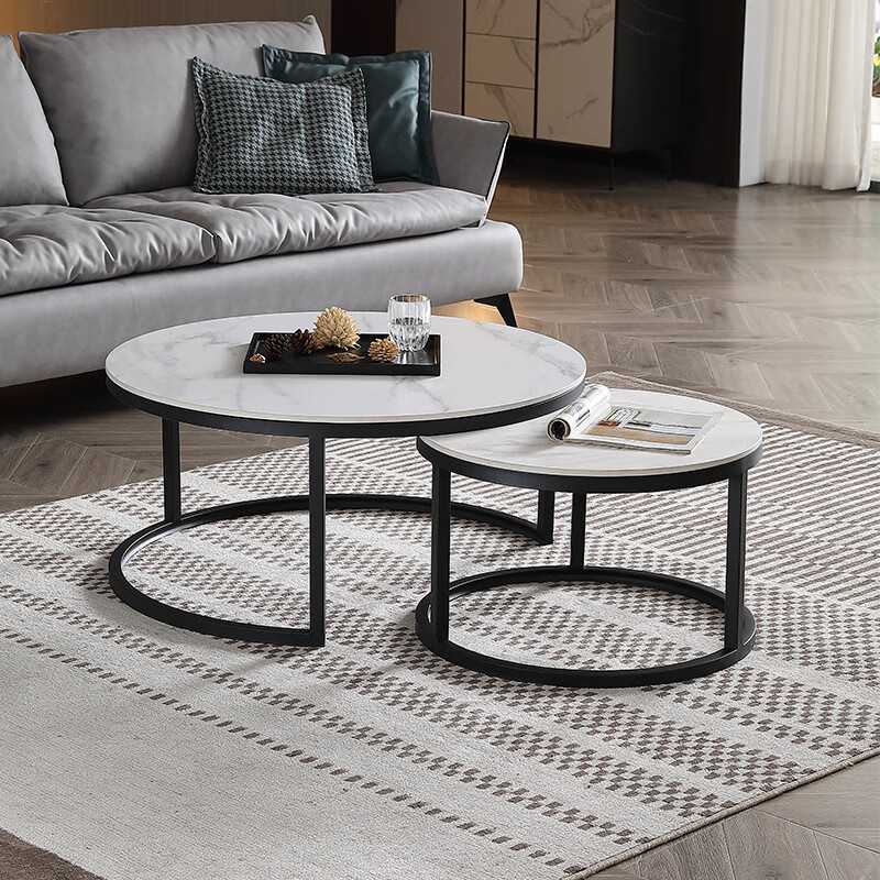 茶几 中伟/ZHONGWEI  岩板 圆形 白色