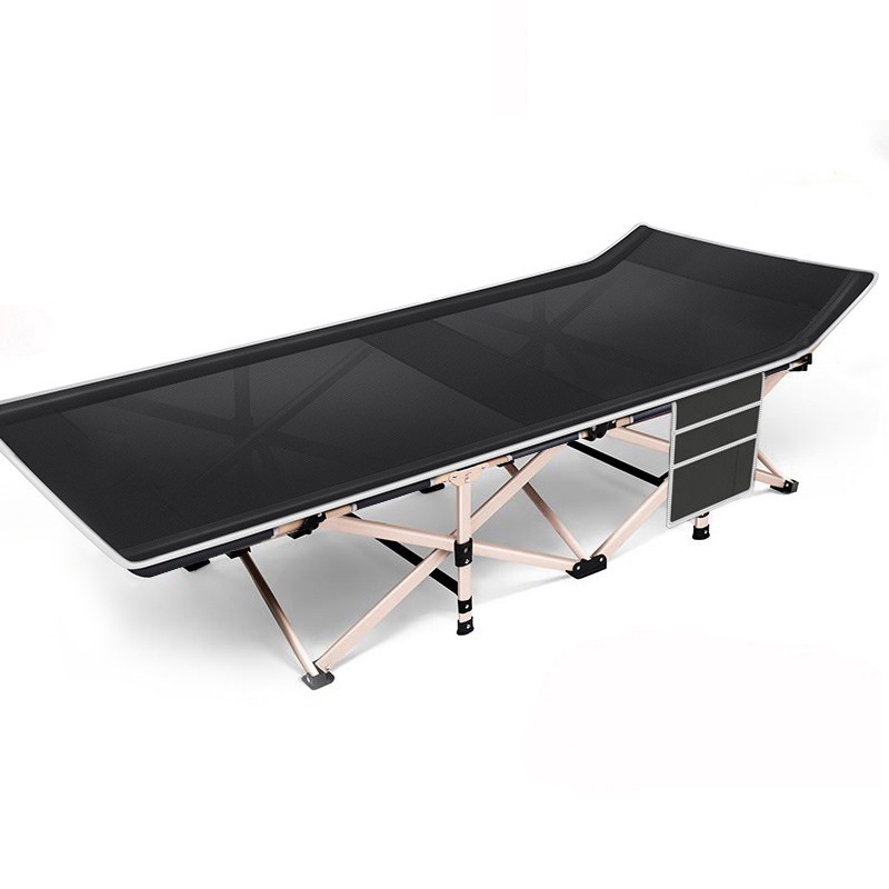 三极户外 TP1049 午休条纹折叠床 190*71*36cm 黑色特斯林