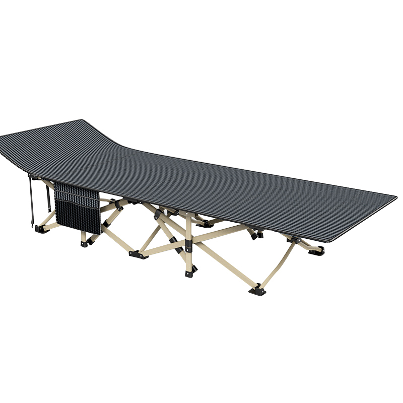 三极户外 TP1049 午休条纹折叠床 190*71*36cm  灰条纹牛津布14脚71cm翘头