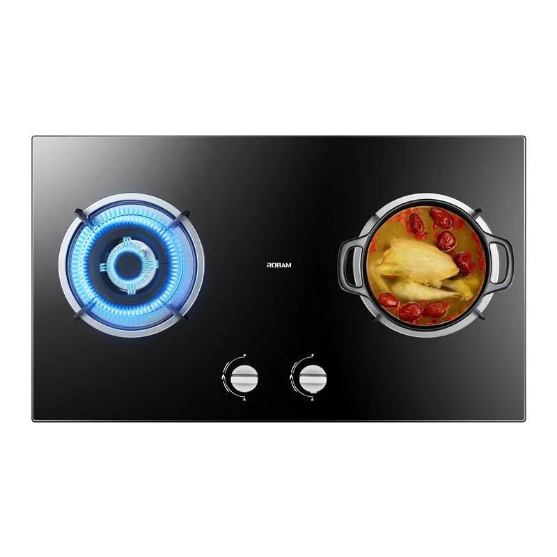 老板（Robam）JZT-30B1燃气灶 4.2kW嵌入式灶具 家用钢化玻璃台嵌两用双灶具灶台 聚中劲火