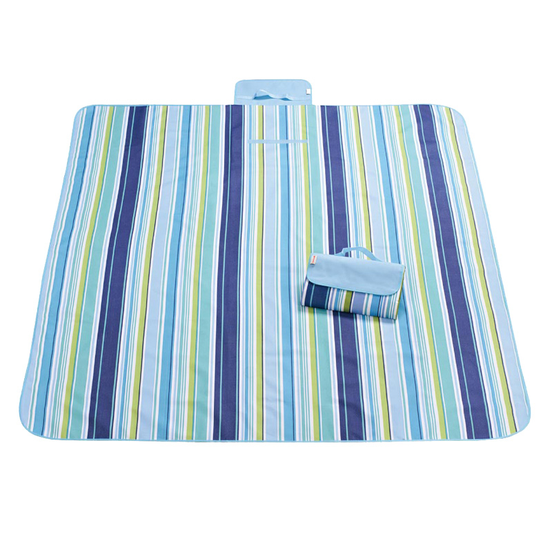 Tri-polar 野餐垫户外防潮垫牛津布防潮野餐垫折叠郊游垫野餐垫TP1201 彩兰条  200*150cm