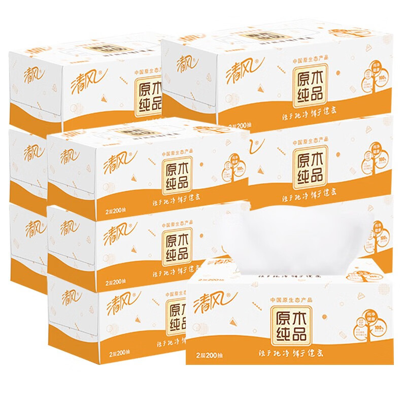 纸巾/湿巾 清风  200 2层 71-120g 36包