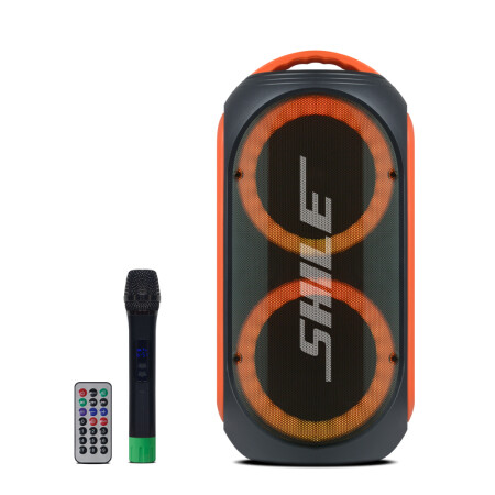 狮乐（SHILE） 家用广场舞音响户外锂电池音箱炫彩灯光门店宣传便携音箱配无线话筒 SL-2019