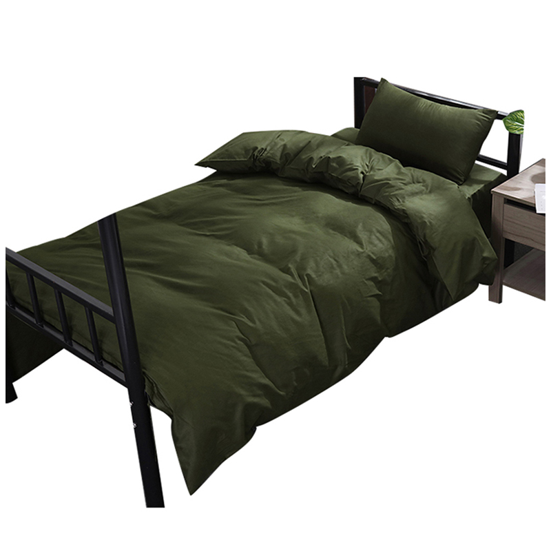 三极户外 TP2846 宿舍单位单人被子 军绿40纱织棉被罩+热熔棉被芯
