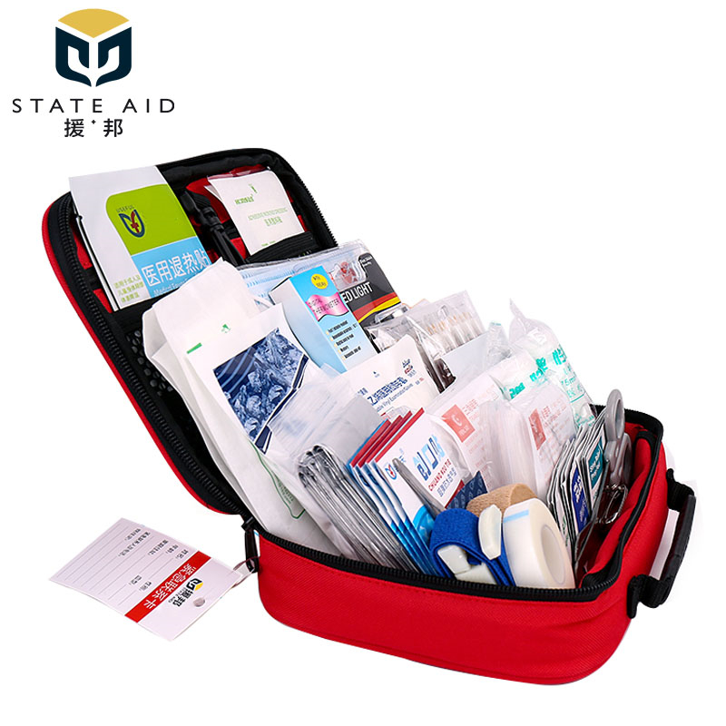 医疗急救箱 援邦/YUANBANG QY-619 中号 牛津布 红色