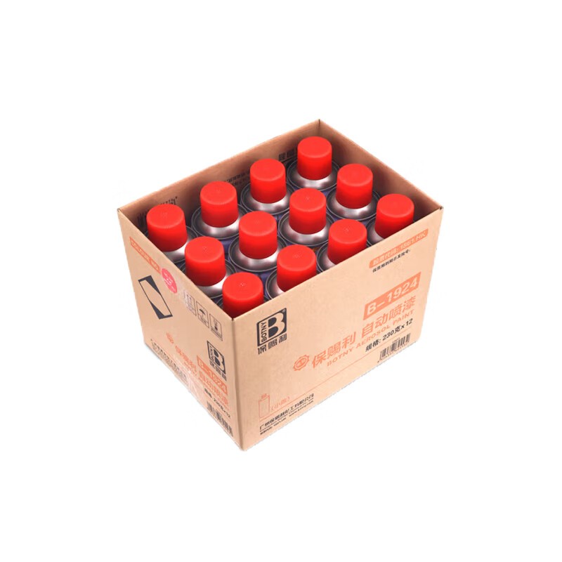 油漆 保赐利/BOTNY  水性喷漆 高光 大红色 0.36L
