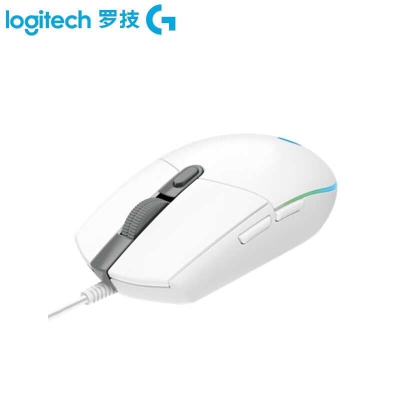 鼠标 罗技/Logitech G102 普通鼠（100-120mm） 有线 白色