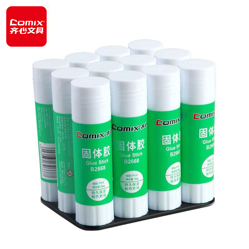 胶棒/固体胶/胶水 齐心/COMIX B2668 胶水 12个