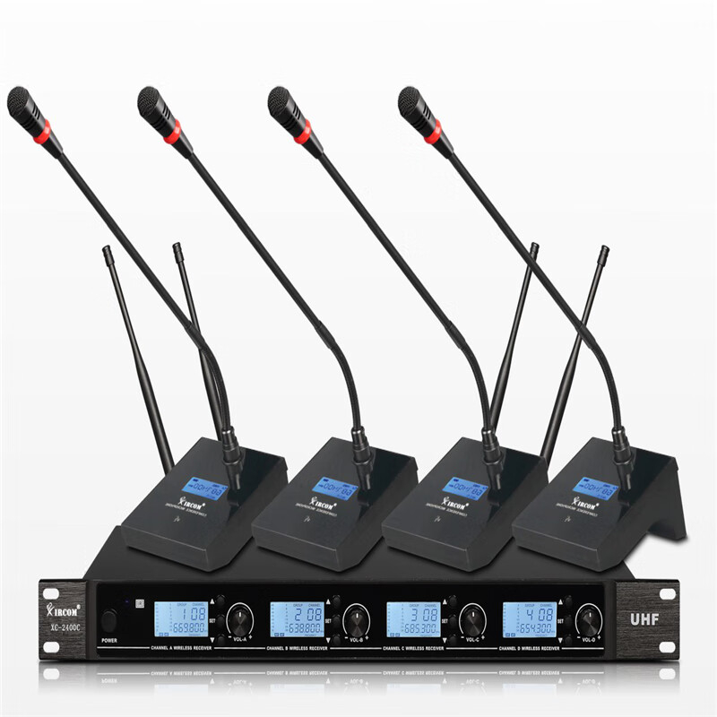 话筒设备 捷讯 XC-2400C 电容麦克风 无线 桌面式 4支