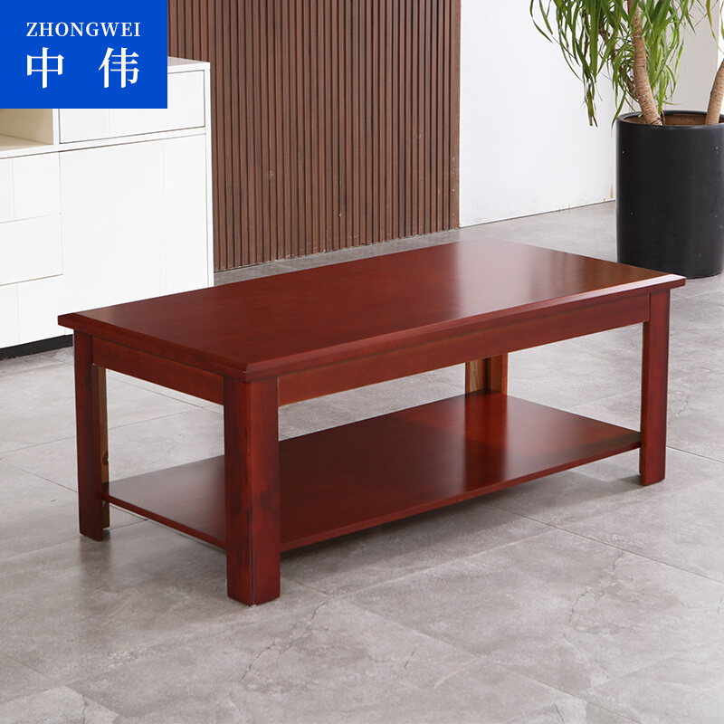 茶几 中伟/ZHONGWEI 人造板 长方形 红棕色