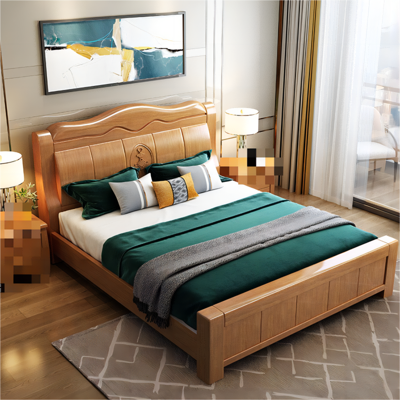 钢木床类 中伟/ZHONGWEI 100019888738 双人 单层 榉木色