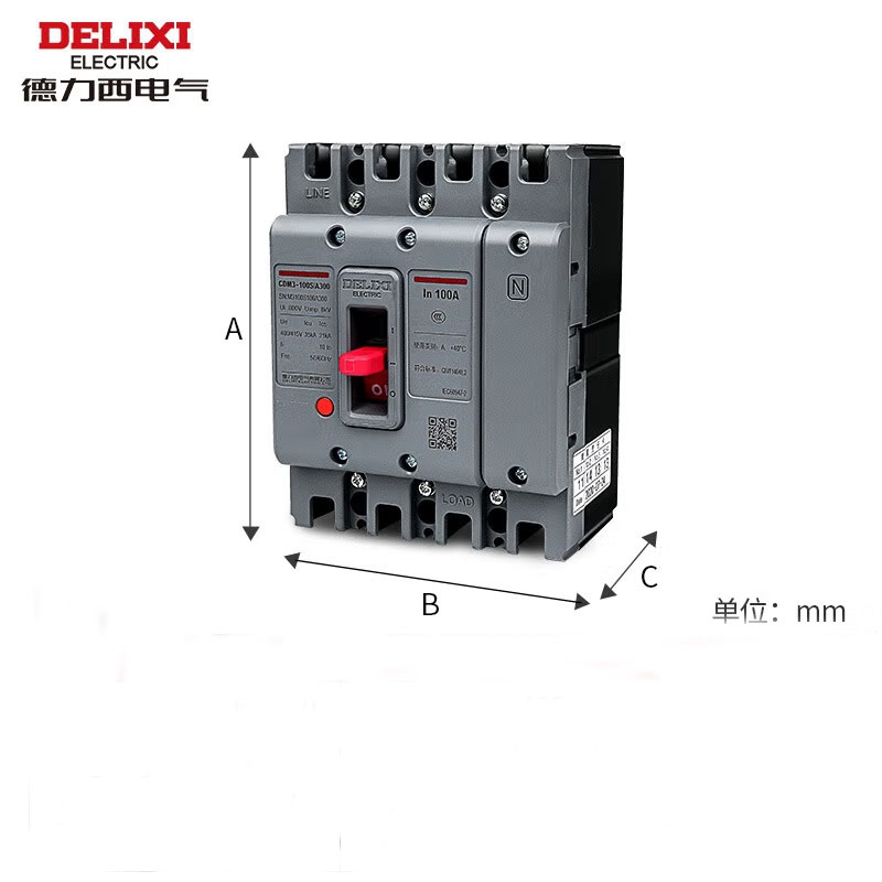 断路器 德力西电气/DELIXIELECTRIC CDM3 4P 断路