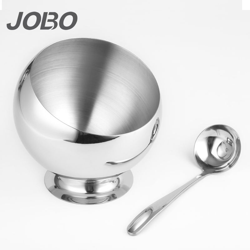 巨博（JOBO）不锈钢中号18cm斜口碗1个装