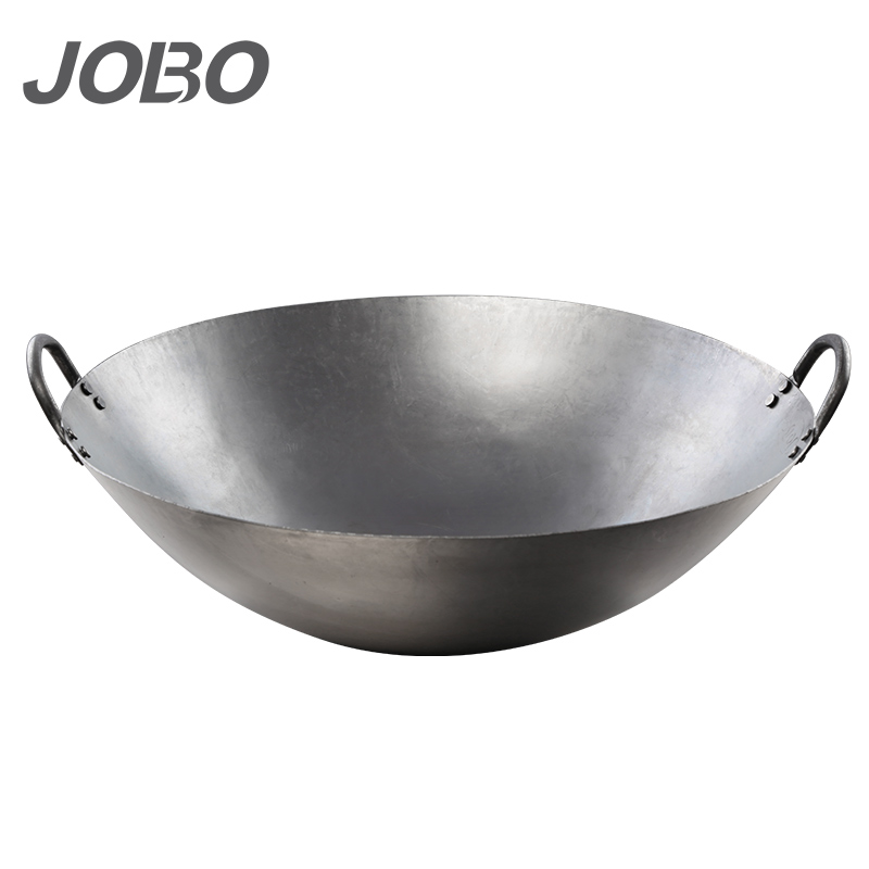 巨博(JOBO) 炒锅双耳熟铁锅 商用食堂饭店双耳炒菜锅 口径约49cm