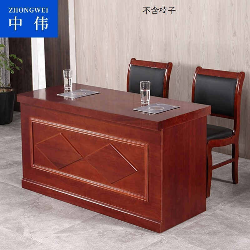 办公桌 中伟/ZHONGWEI  人造板 棕色 2人