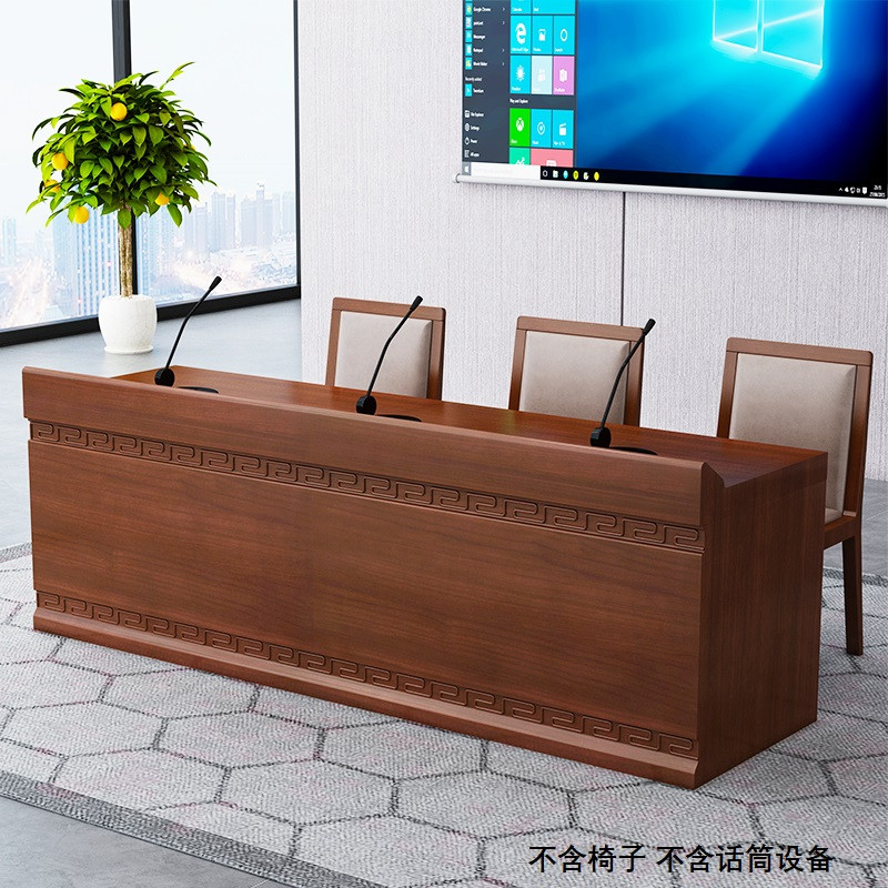 办公桌 中伟/ZHONGWEI  人造板 棕色 3人