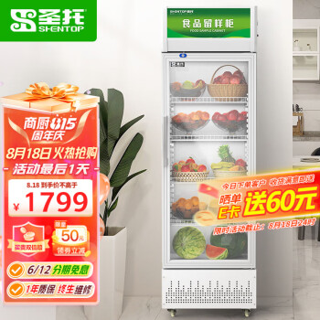 圣托（Shentop）食品留样柜商用 蔬菜水果冷藏柜冰箱 单门展示柜学校幼儿园食堂保鲜柜 STLW-LY280