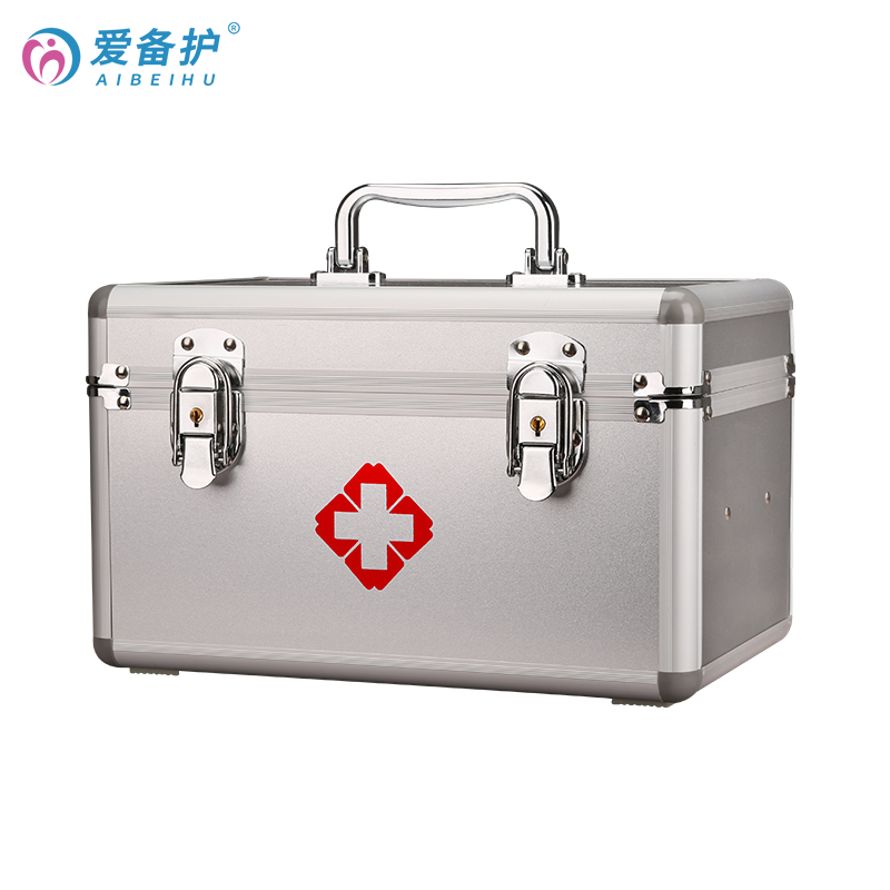 医疗急救箱 爱备护/AIBEIHU ABH-S001A 中号 金属 银色