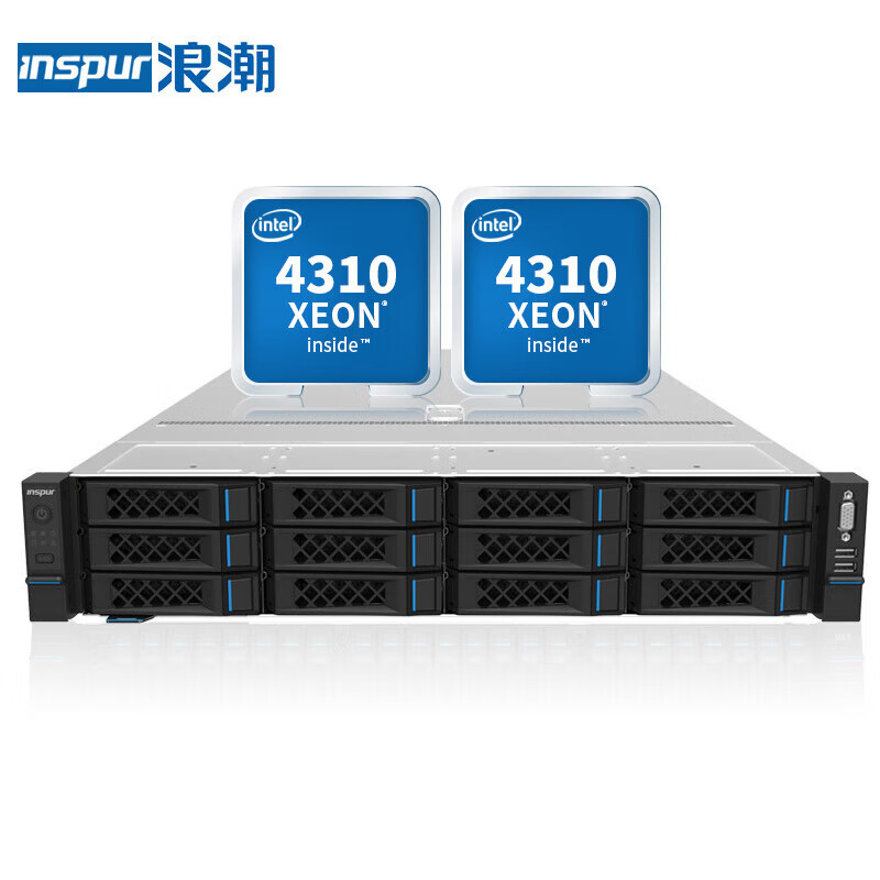 服务器/工作站 浪潮/INSPUR NF5280M6 机架式服务器 2U INTEL 至强银牌 2.1GHz 12核 DDR4 512GB 960GB*2 8TB Windows