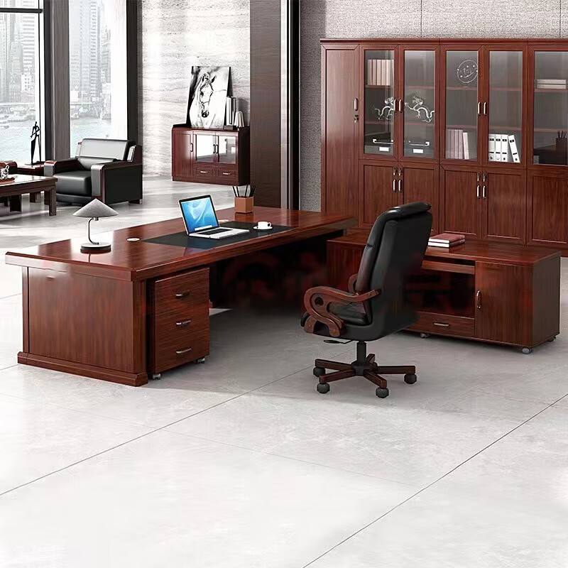 办公桌 中伟/ZHONGWEI 人造板 红棕色 1